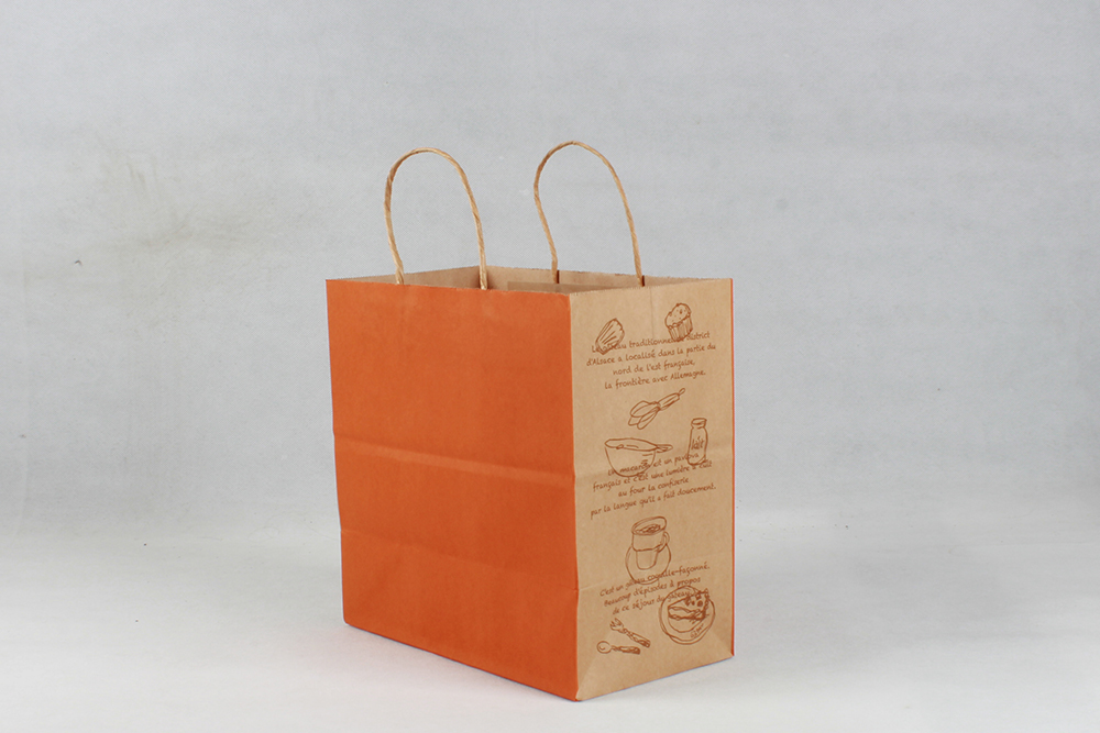 橙色時尚打包牛皮紙袋定制 橙色時尚打包牛皮紙袋定制