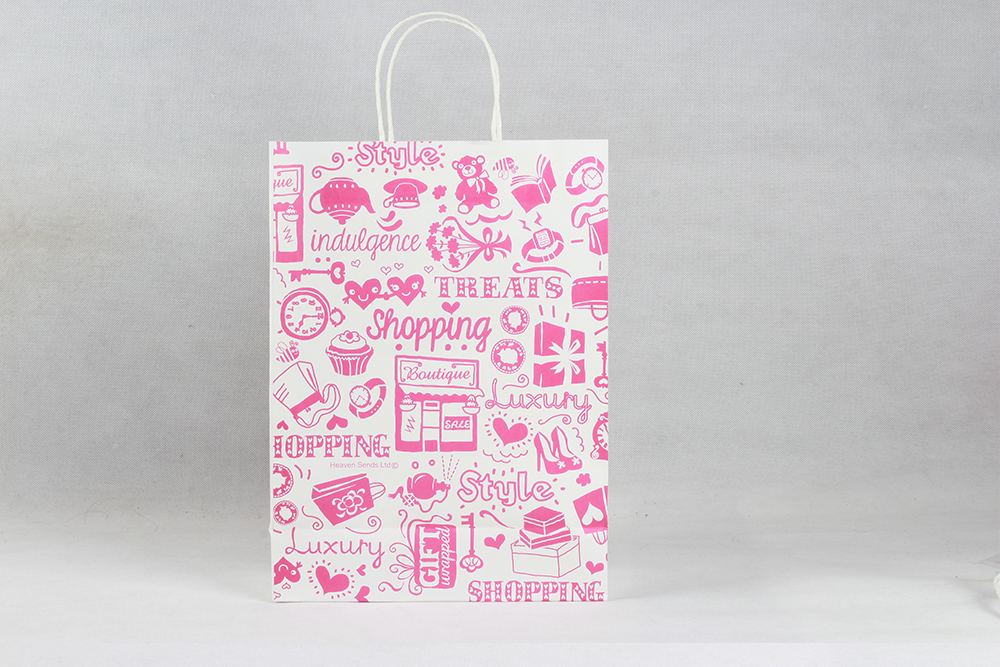 粉色卡通唯美牛皮服裝紙袋定制 粉色卡通唯美牛皮服裝紙袋定制