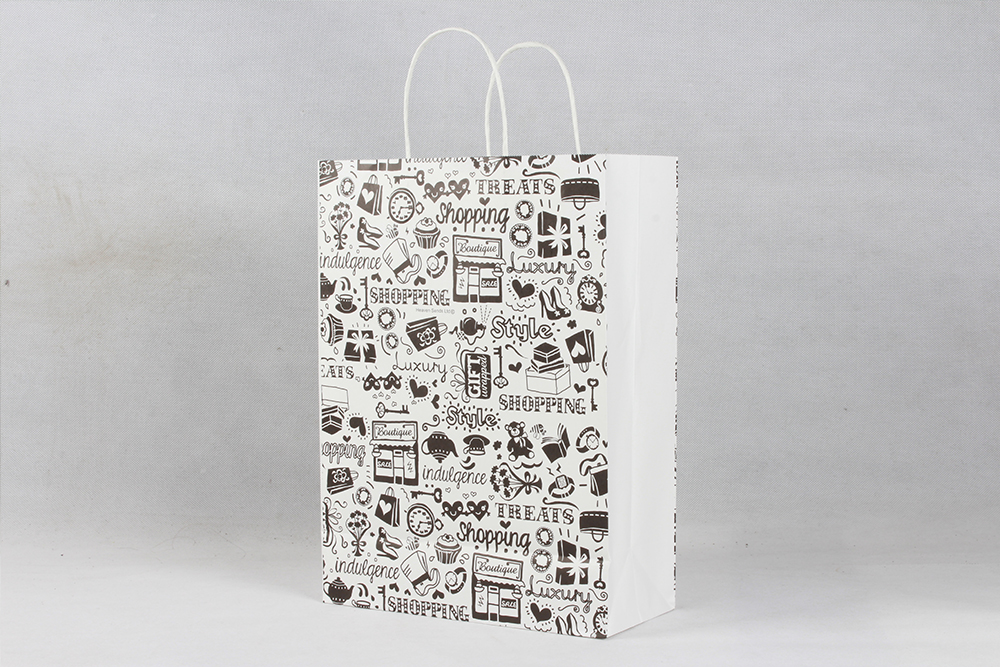 黑色卡通個性服裝牛皮紙袋定制 黑色卡通個性服裝牛皮紙袋定制