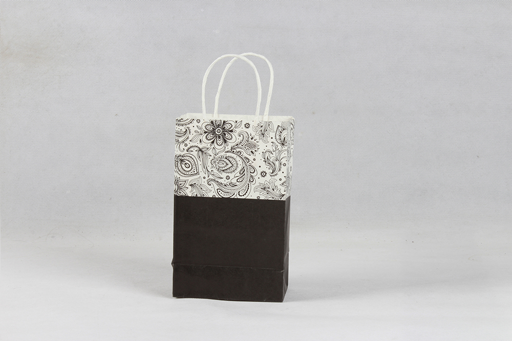 黑色花紋時尚牛皮紙袋 黑色花紋時尚牛皮紙袋