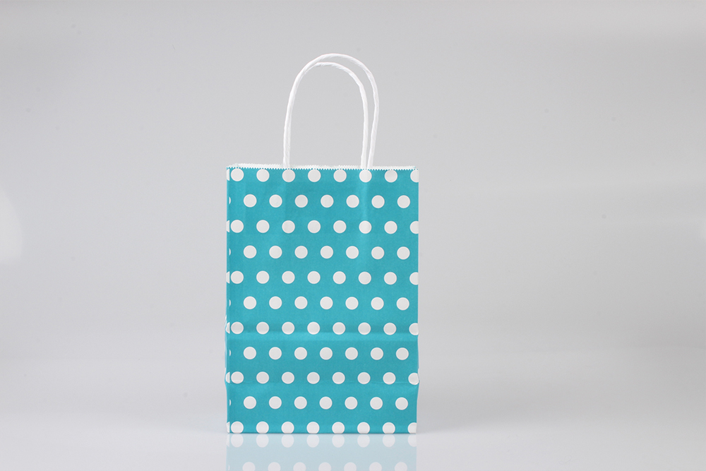 中號圓點時尚白牛皮紙袋 中號圓點時尚白牛皮紙袋