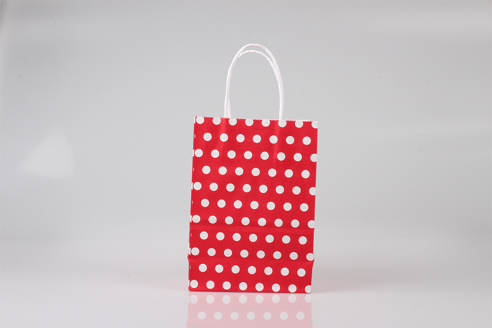 中號圓點時尚白牛皮紙袋 中號圓點時尚白牛皮紙袋