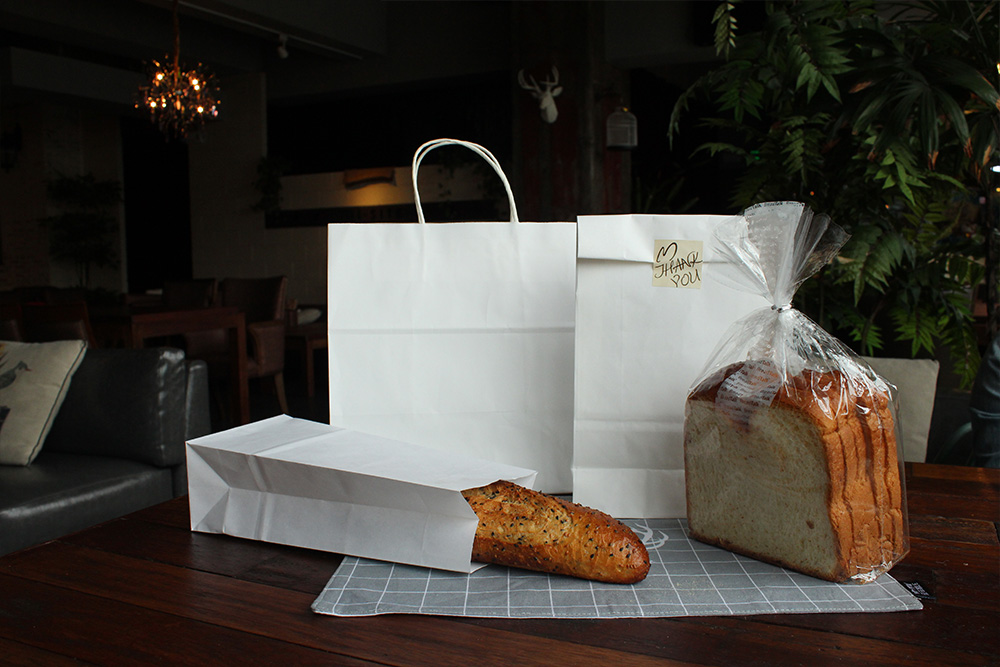 簡約白色牛皮食品袋 簡約白色牛皮食品袋